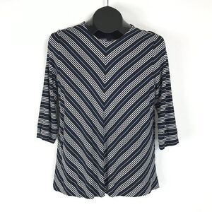 J. Jill Wearever Collection Striped 3/4 Sleeve Top Women's Small Stretch Knit